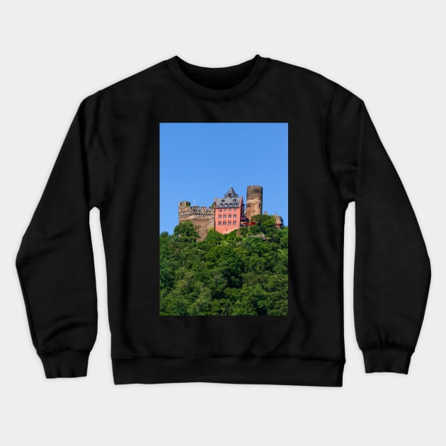 Schönburg, castle, Oberwesel, Middle Rhine, Rhine, Rhineland-Palatinate, Germany Crewneck Sweatshirt by Kruegerfoto